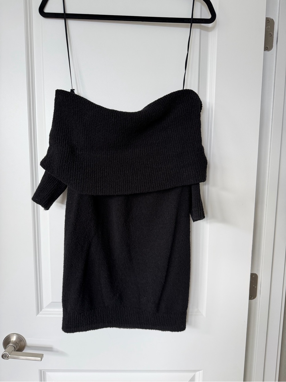 LOFT Black Off-the-Shoulder Knit Sweater